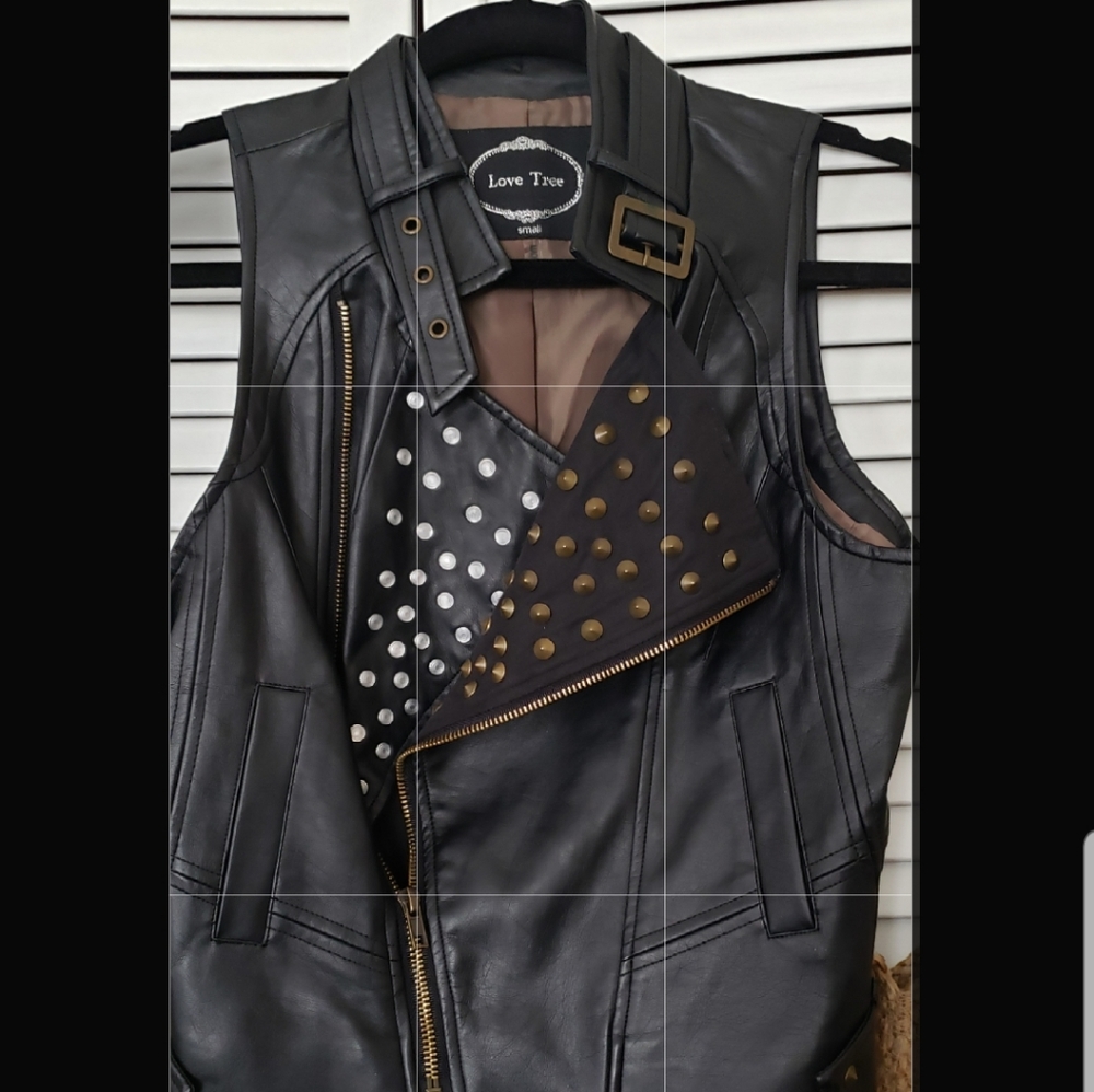 Leather vest women size S